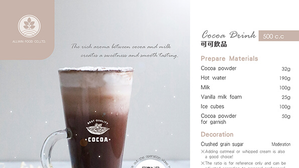 ALLWIN Cocoa Drink Recipe